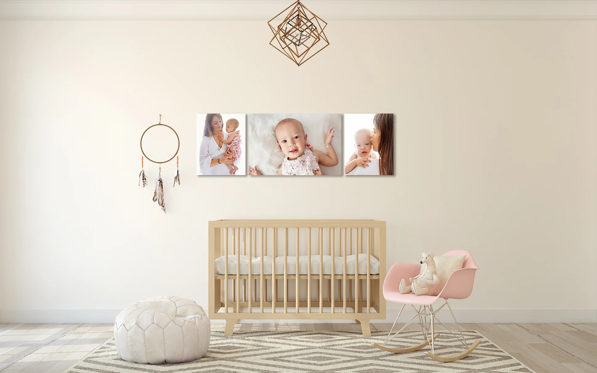 A stunning canvas collection of a baby girl and the sweet bond with her Mum