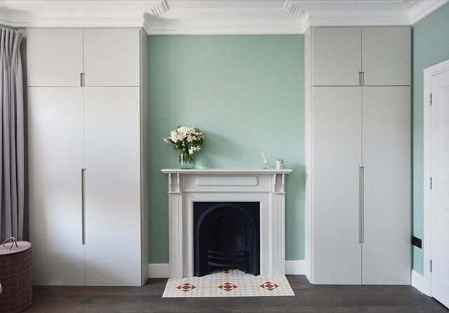 Shot of a project that @svmllondon completed for a super cool family in Queen&rsquo;s Park last year | I used some fab @bertandmay tiles in the fireplace to add an interesting detail in between the bespoke wardrobes  With some projects, clients want 