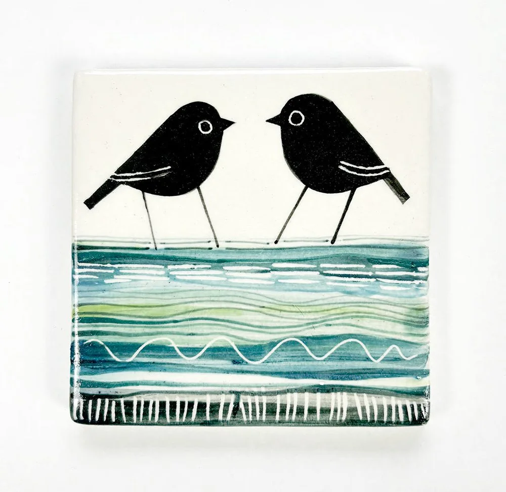 Birds and Waves Tile