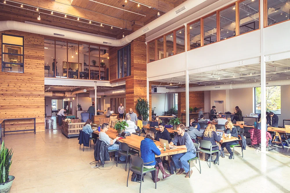 One of Vuka Collective's two Impact Hub locations in Austin. Founder Brian Schoenbaum says, "Watching great people commit to needed communal work while truly enjoying themselves with new and old colleagues is a joy to witness and be inspired by.”