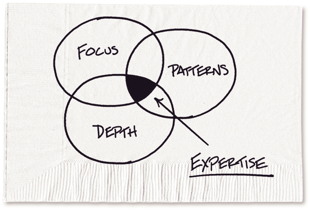 Real experts are those who spend many years refining their knowledge and skill set in a particular area, then becoming masters of pattern recognition. IMAGE CREDIT: NYT / Carl Richards