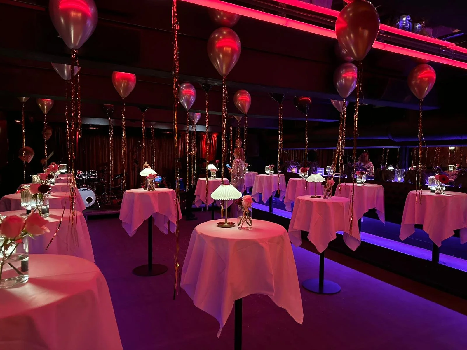 The Hidden Gem prepared for an anniversary celebration with live music, flowers and balloons.