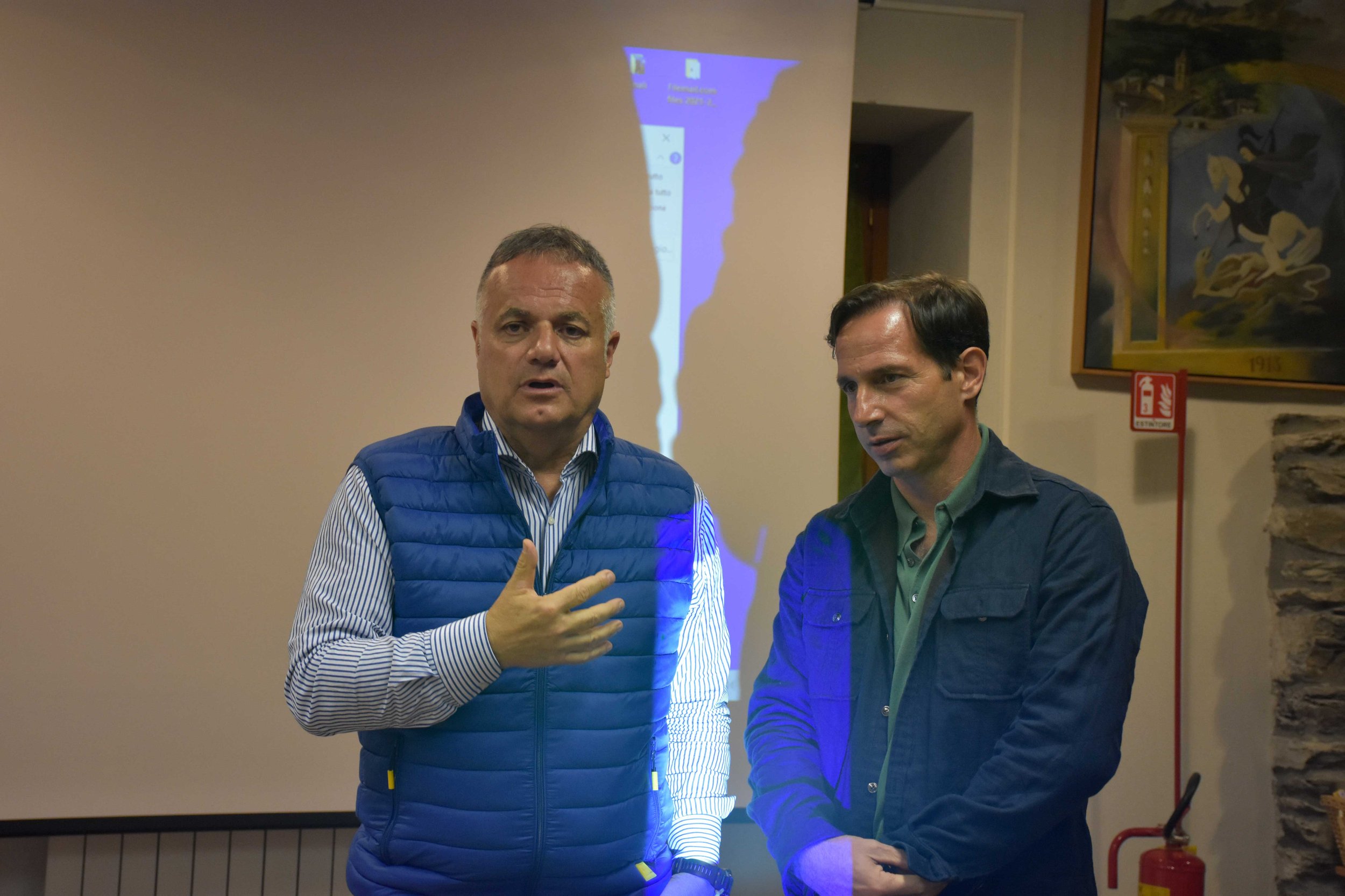 Il sindaco di Moncenisio Mauro Carena con Nicolò Bongiorno