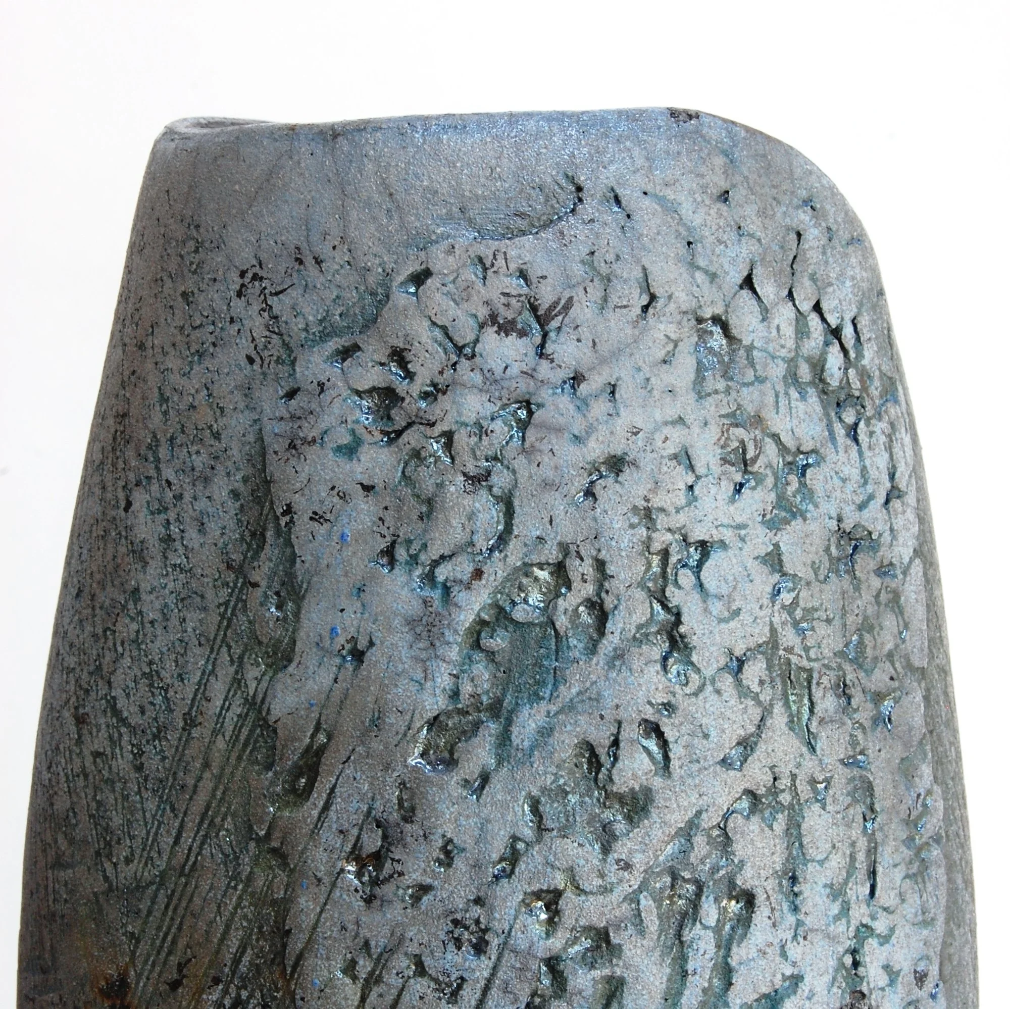Tall Blue Textured Vessel (detail)
