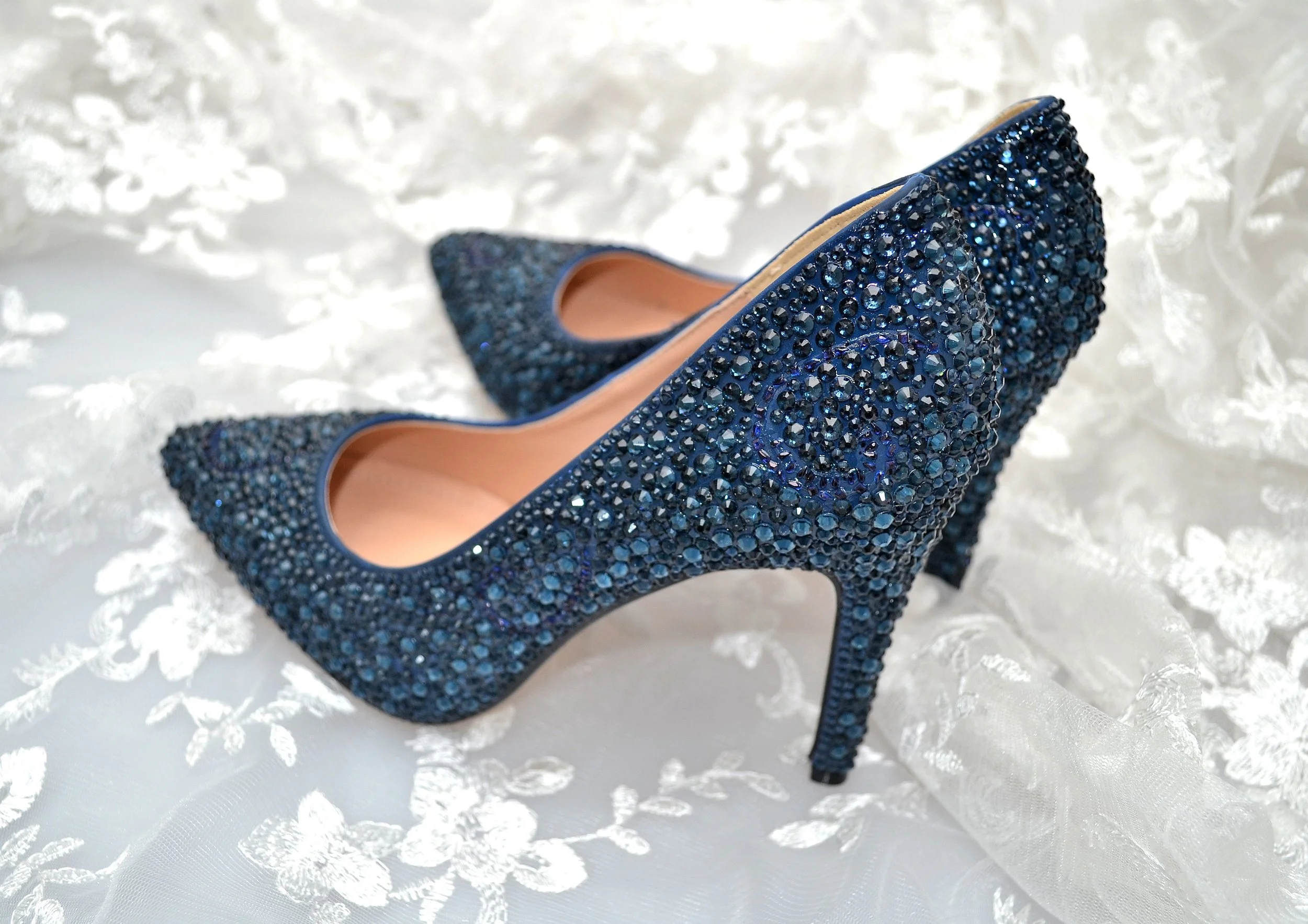 Valentina Navy Blue — The Crystal Shoe 