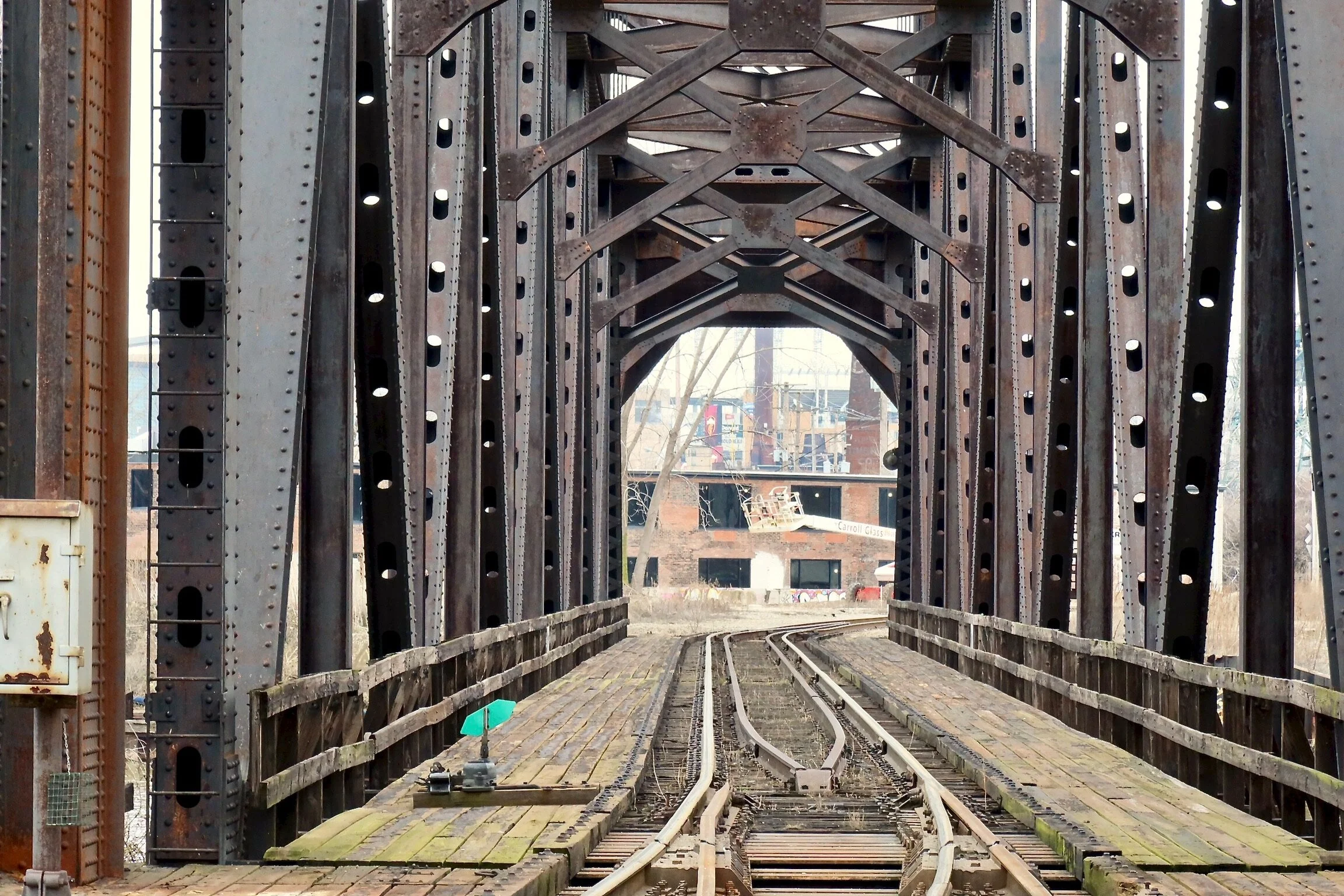 Wandering through Cleveland’s industrial flats.&nbsp;&nbsp;Look at the growing piles of sand, salt, and iron oreThe signs of economic inactivity