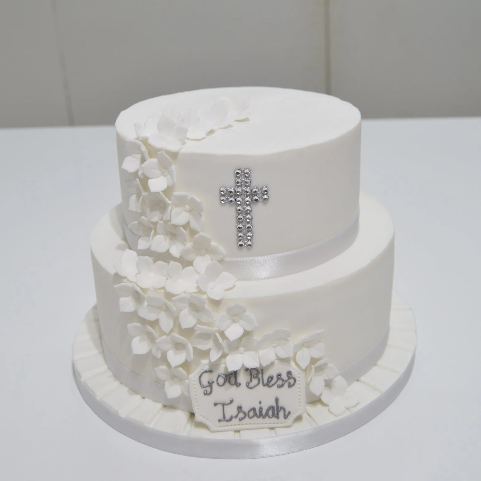 All White Christening Cake 1.1