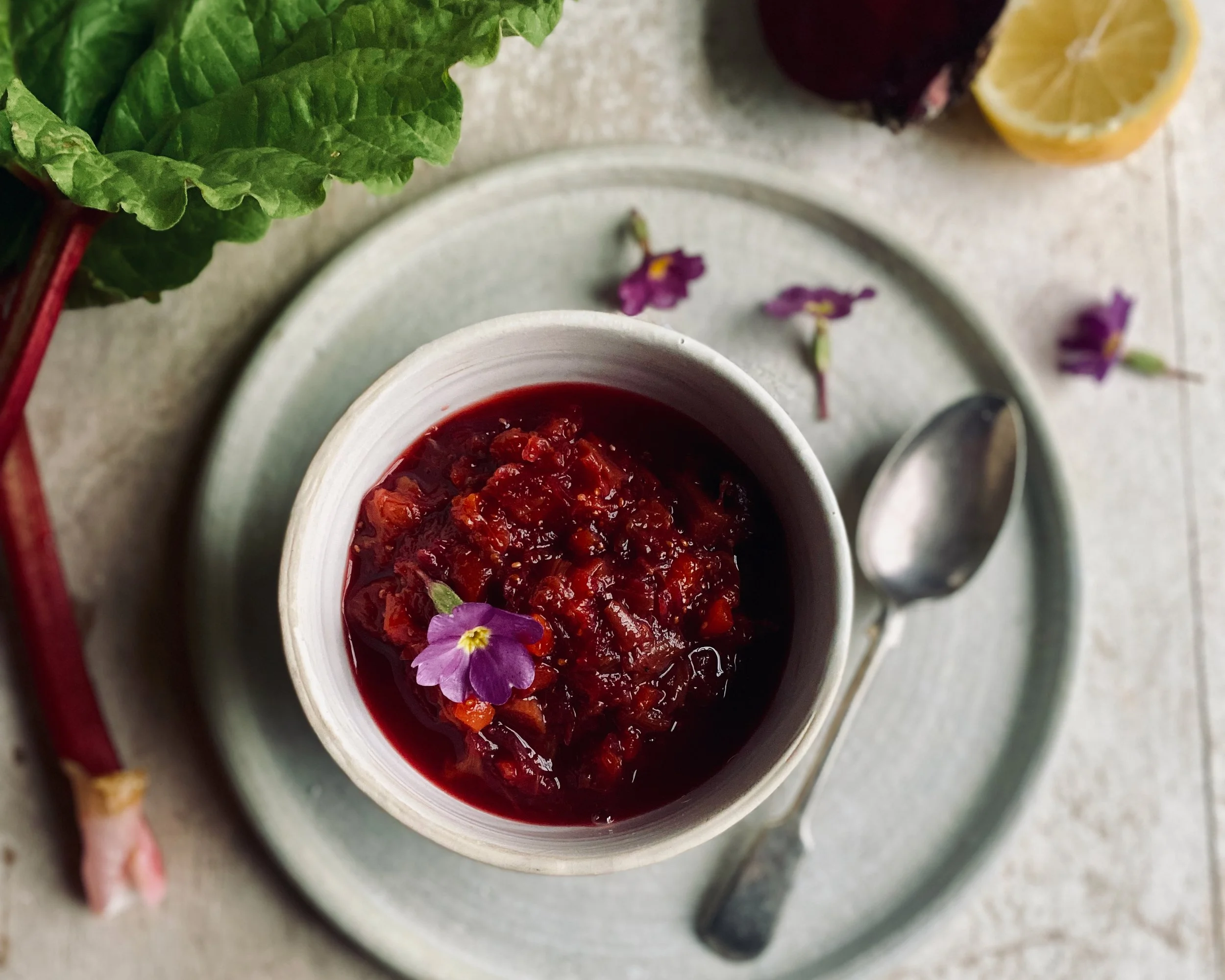 Recipe: Rhubarb, Beetroot & Lemon Compote
