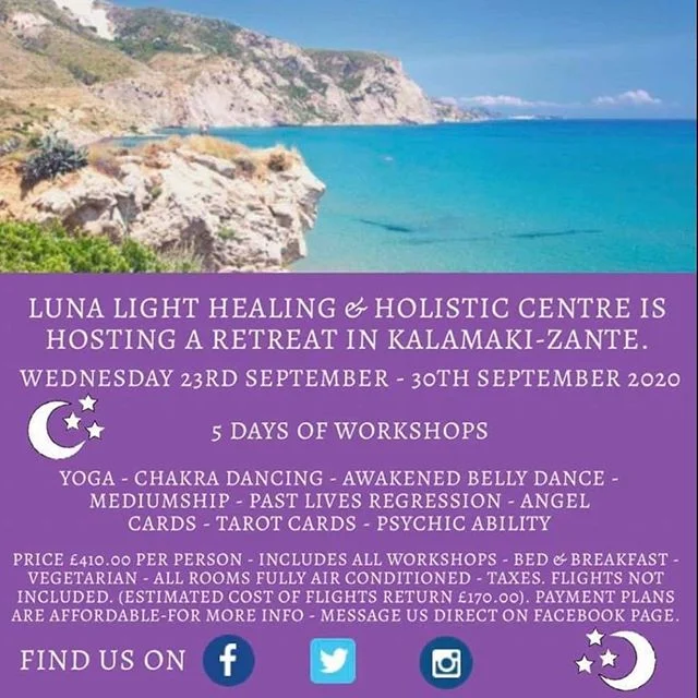 Sooo excited to be sharing yoga as part of this amazing retreat!!! Check out Luna Light Healing and Holistic Centre's Facebook page for more details. The dates are 23rd-30th September 2019 and there are payment plans available so plenty of time to get sorted!! ❤❤❤