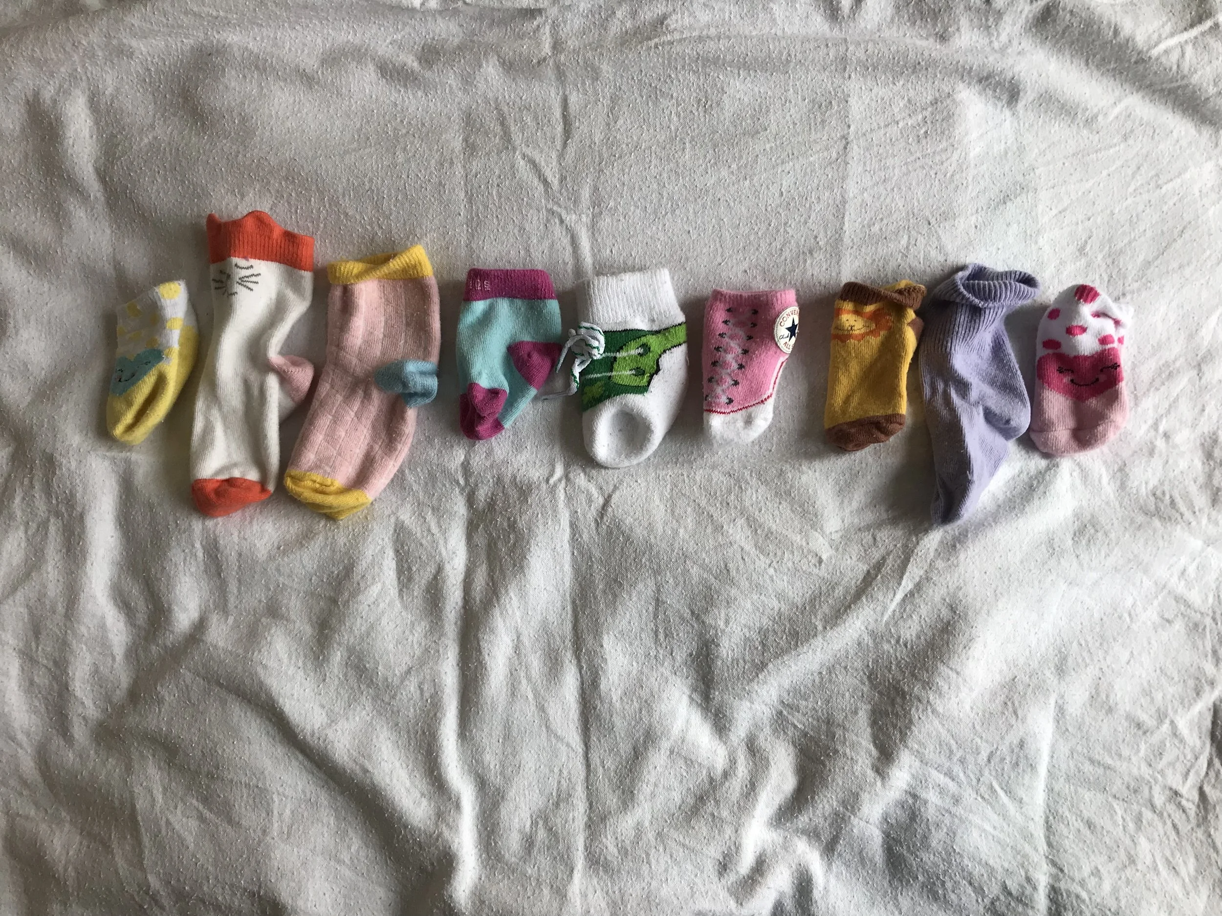 Lots of Coraline's socks