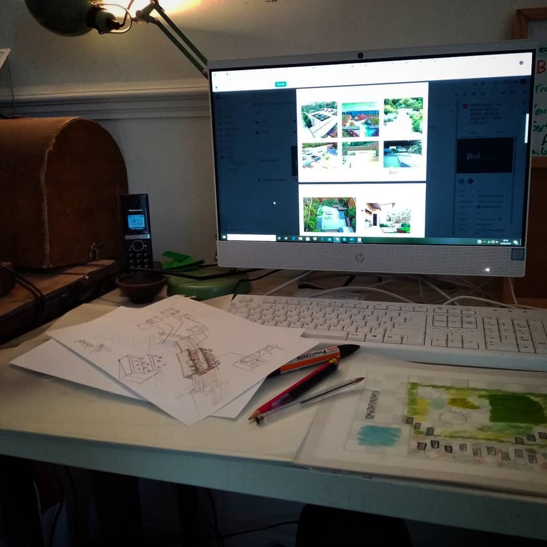 Organised chaos. Designing an exciting new project in #falmouth. More to come... #freshdigs #freshdigsgardening #design #gardendesign #gardenmaintenance