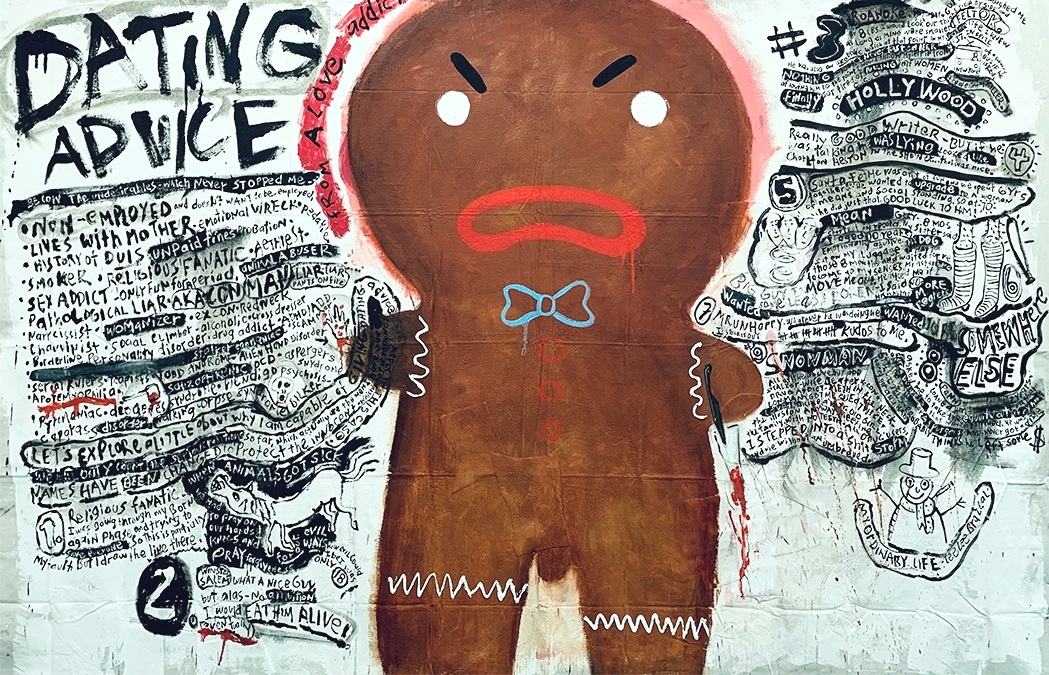 Dating Advice… 108”’ x 144” Oil on unstretched canvas