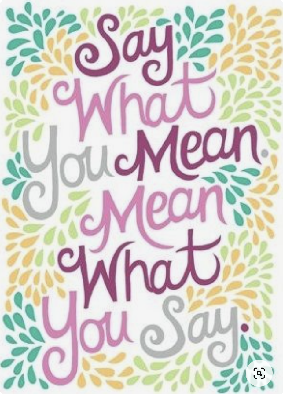 SAY WHAT YOU MEAN....