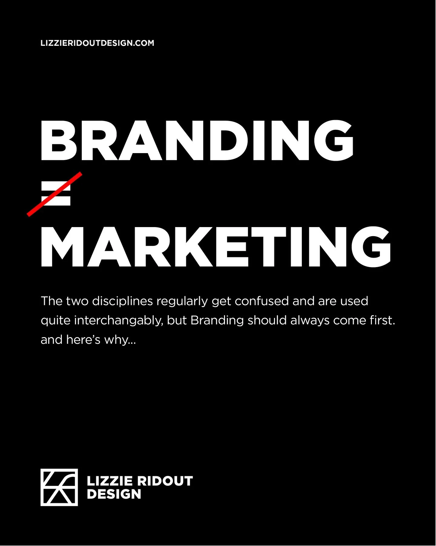 BRANDING &ne; MARKETING

Often used interchangeably, but in fact two sometimes quite different disciplines. 

I&rsquo;ve distilled the differences into hopefully very simple and easy to digest definitions.

When there are Marketing agencies that say 