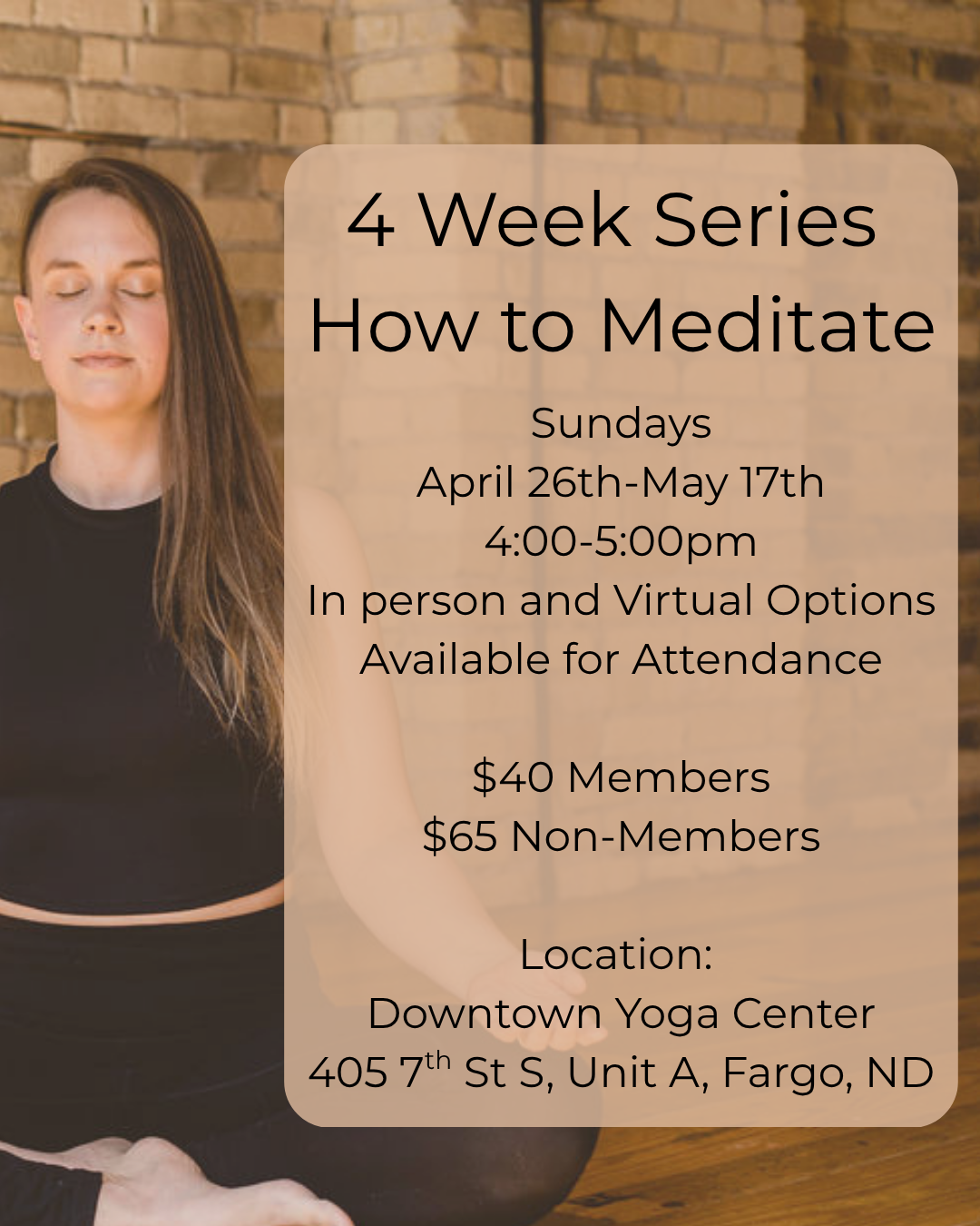 How to Meditate 4 Week Series