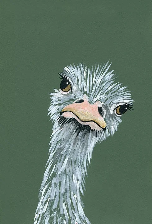 Ostrich in Peacock Green