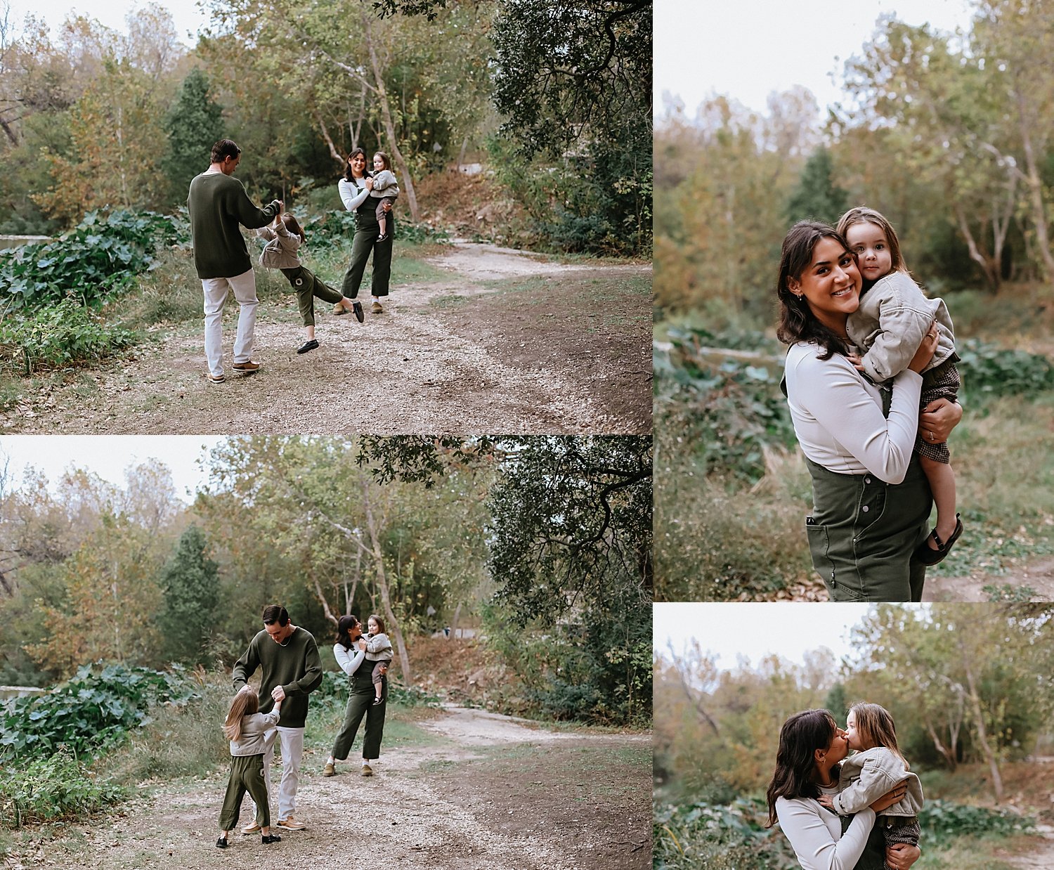  family spends time together near a Round Rock creek by Austin family photographer 