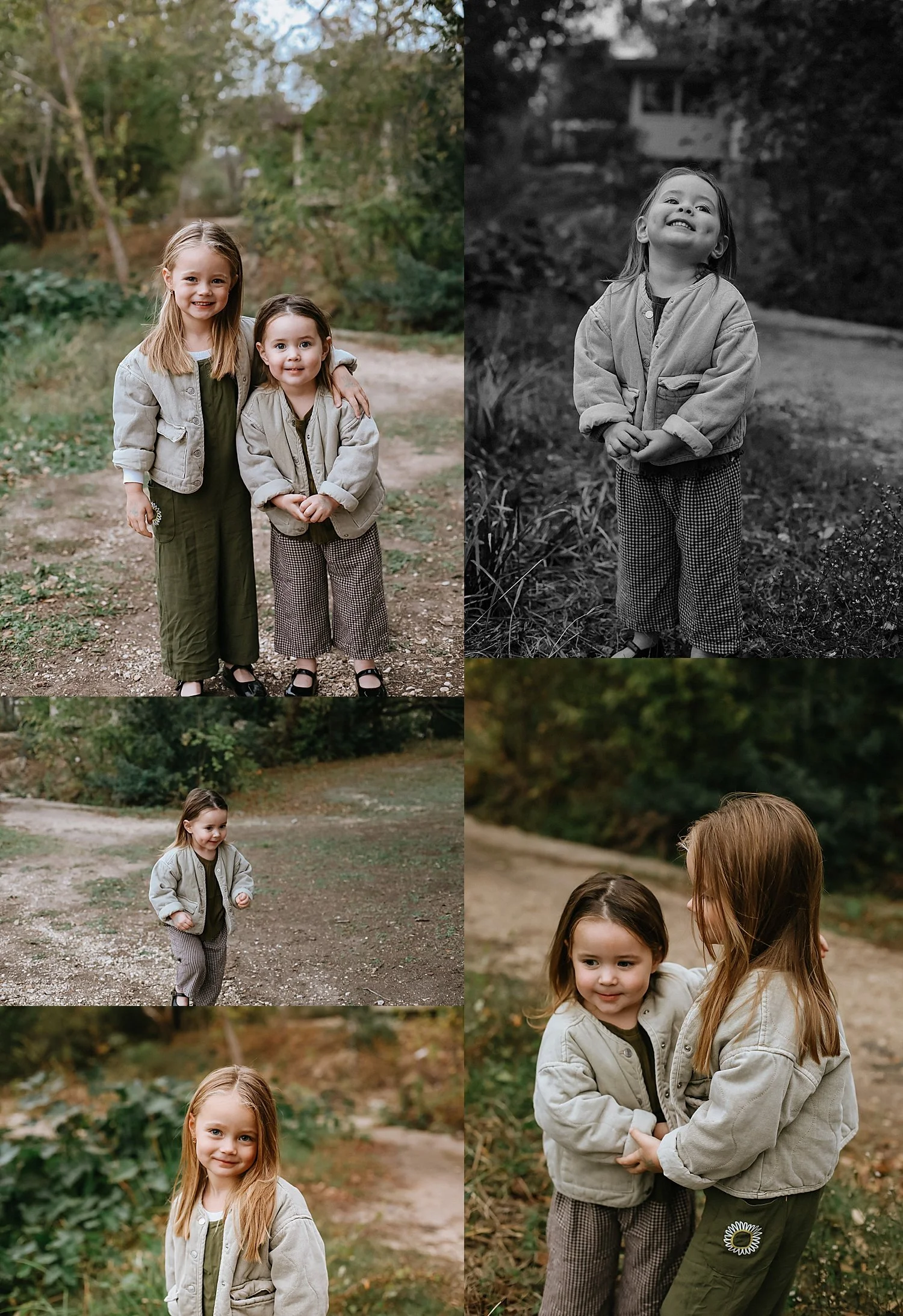  small daughters in green outfits dance in Round Rock park by Jessie Shaw Photo 
