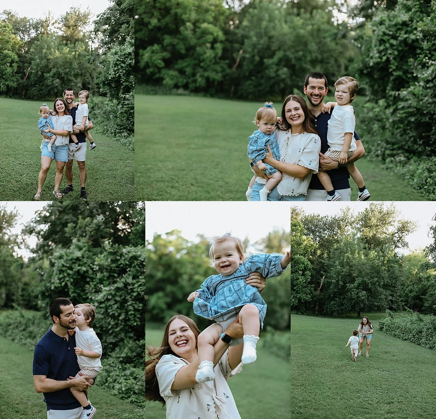  mom and dad play with their kiddos in photo session with family of four 