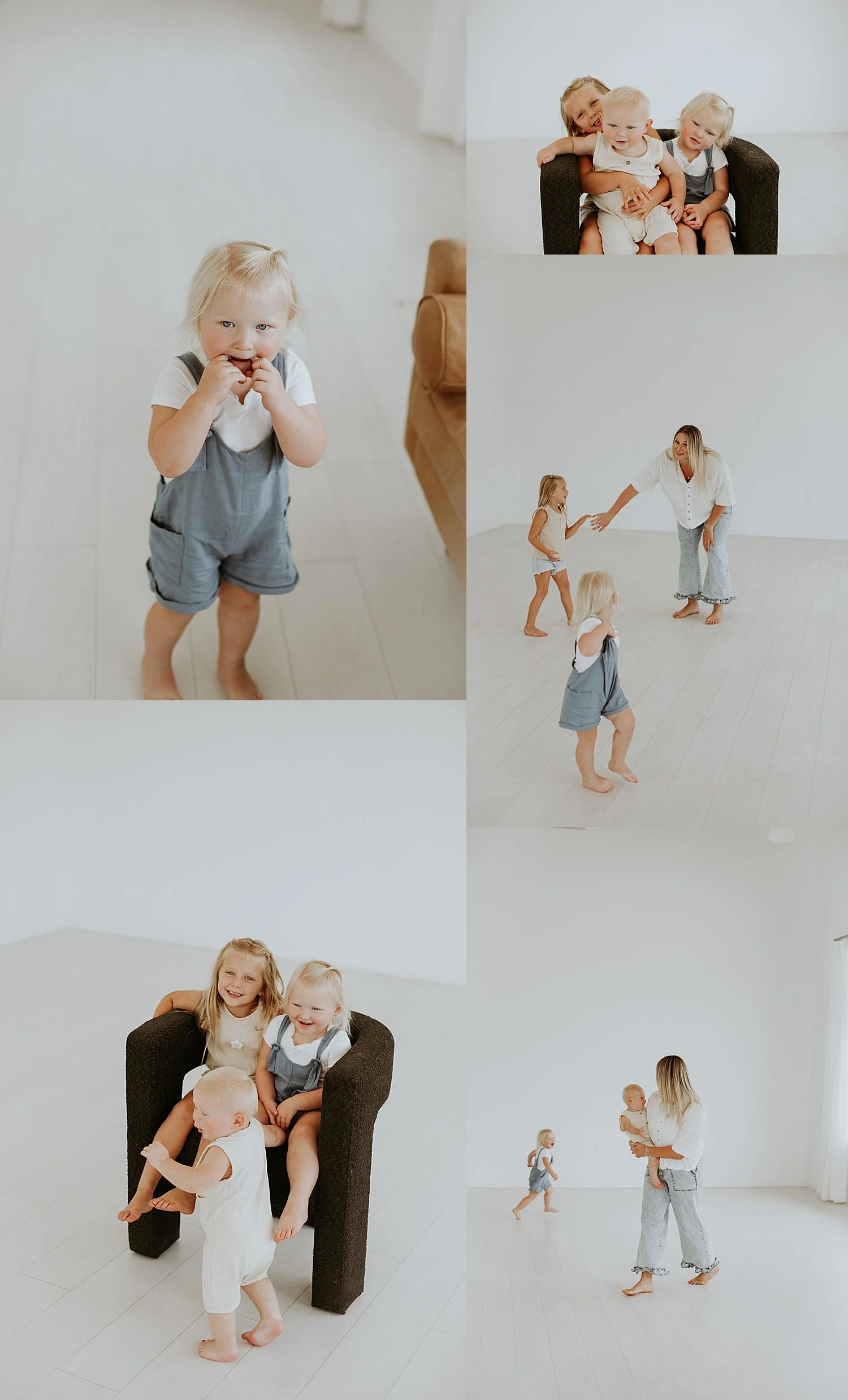  little sisters run with baby brother before his cake smash  