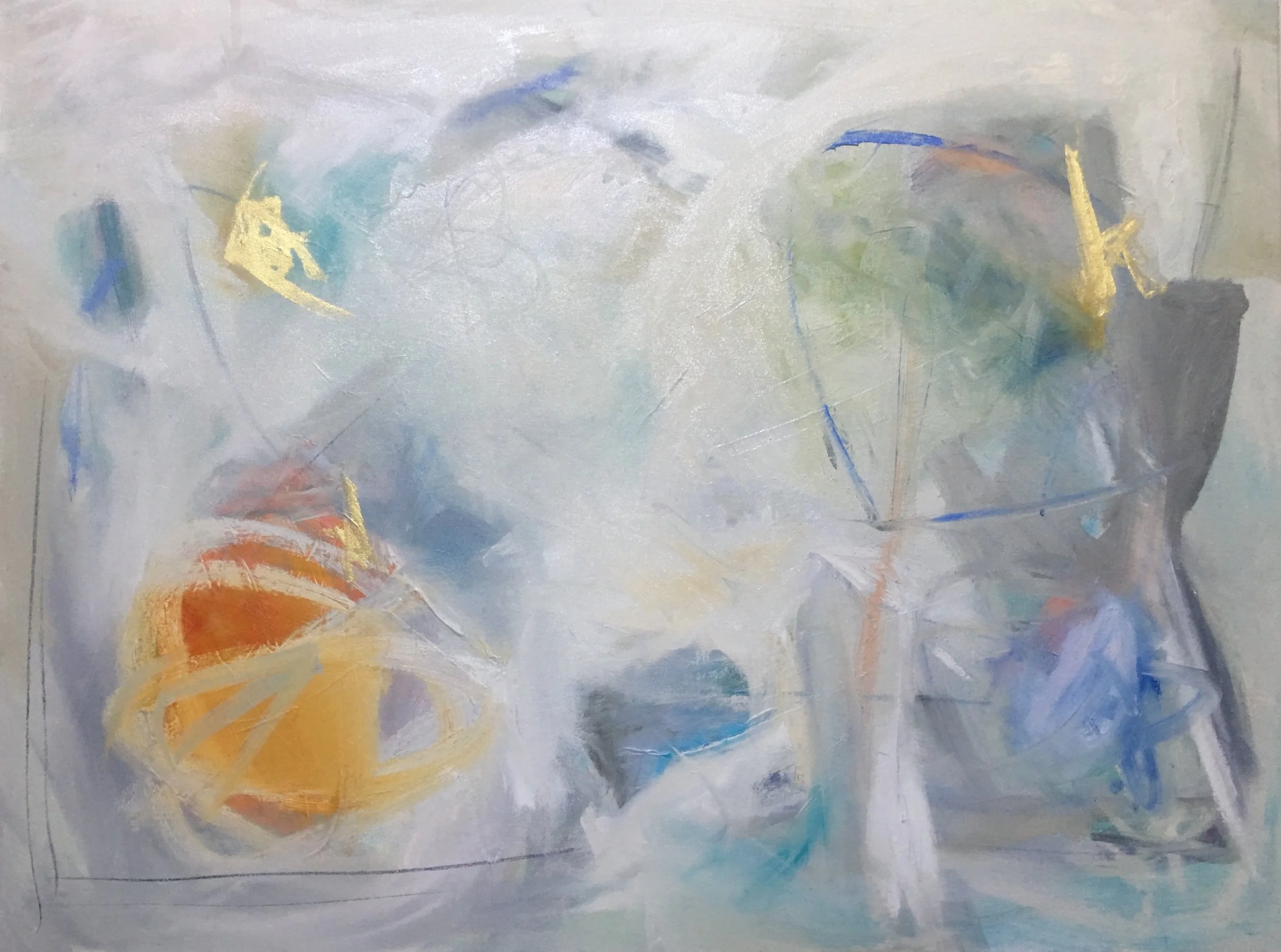 This is a 30” x 40” mixed media painting on canvas. SOLD- Commissioned Painting