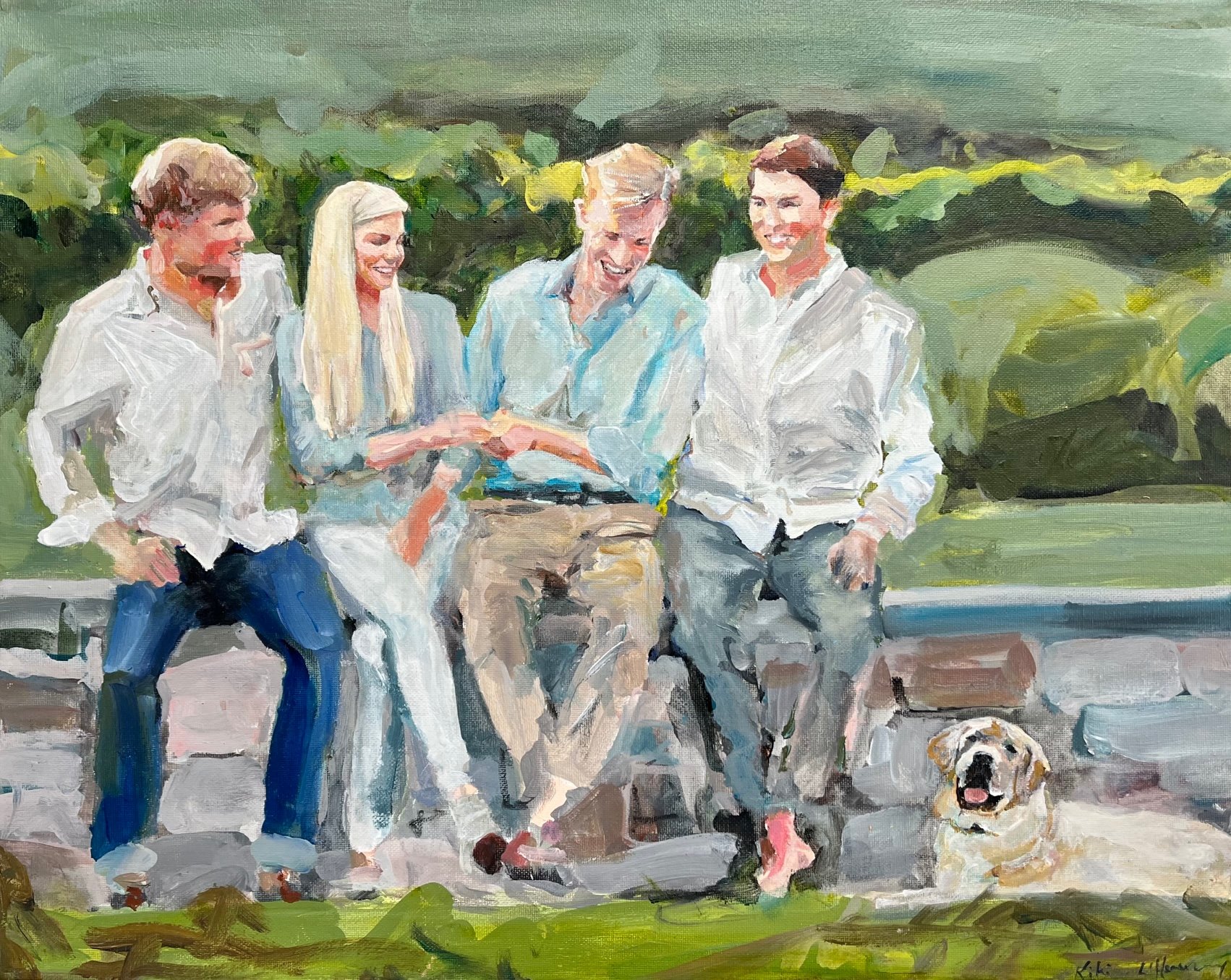 Acrylic + gouache on 20 x 30 inch canvas. SOLD- Commissioned painting
