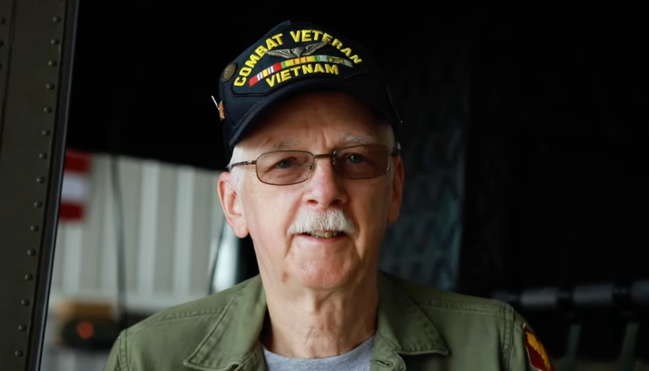 Vietnam War Veteran flies in a Huey Helicopter with the Jimmy Graham Foundation