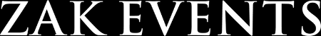 Zak Events logo in black and white.