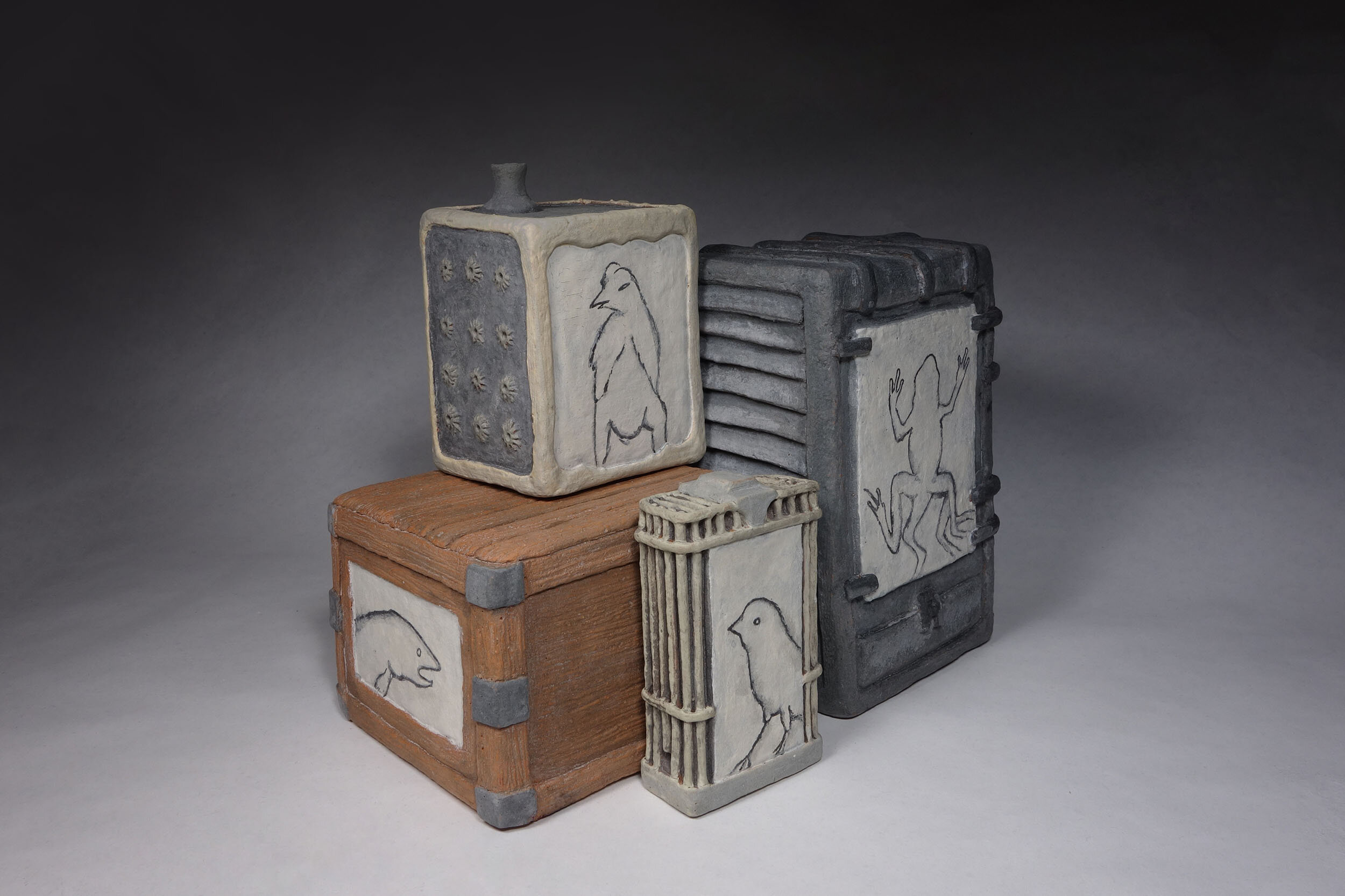   Sentinel Boxes , Ceramic Systems: 2016, ceramic and slip 