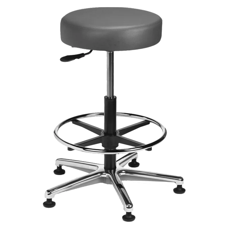 Vinyl Round Series Stool with Foot Base and a Metal Ring Model: VRM-3