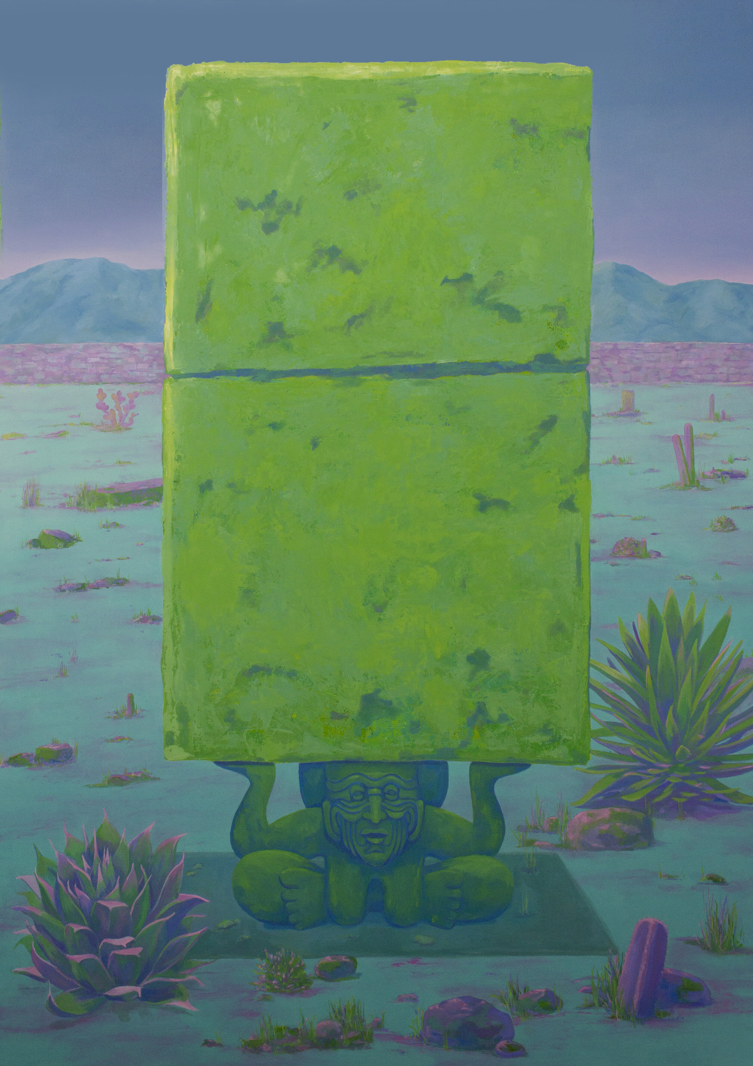 Huehueteotl Oil on Canvas 72 x 52 inches 2020
