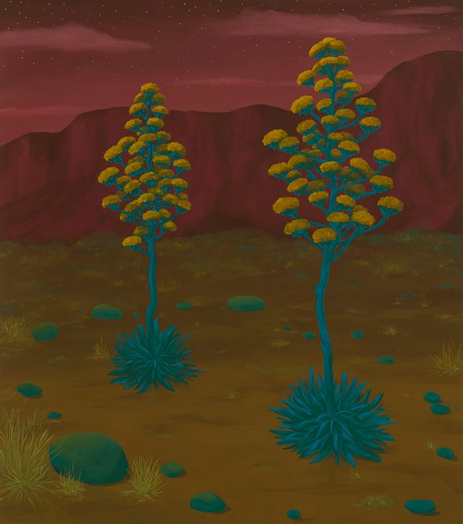 Las Agaves Gemelas Oil on Canvas 34 x 30 inches 2022