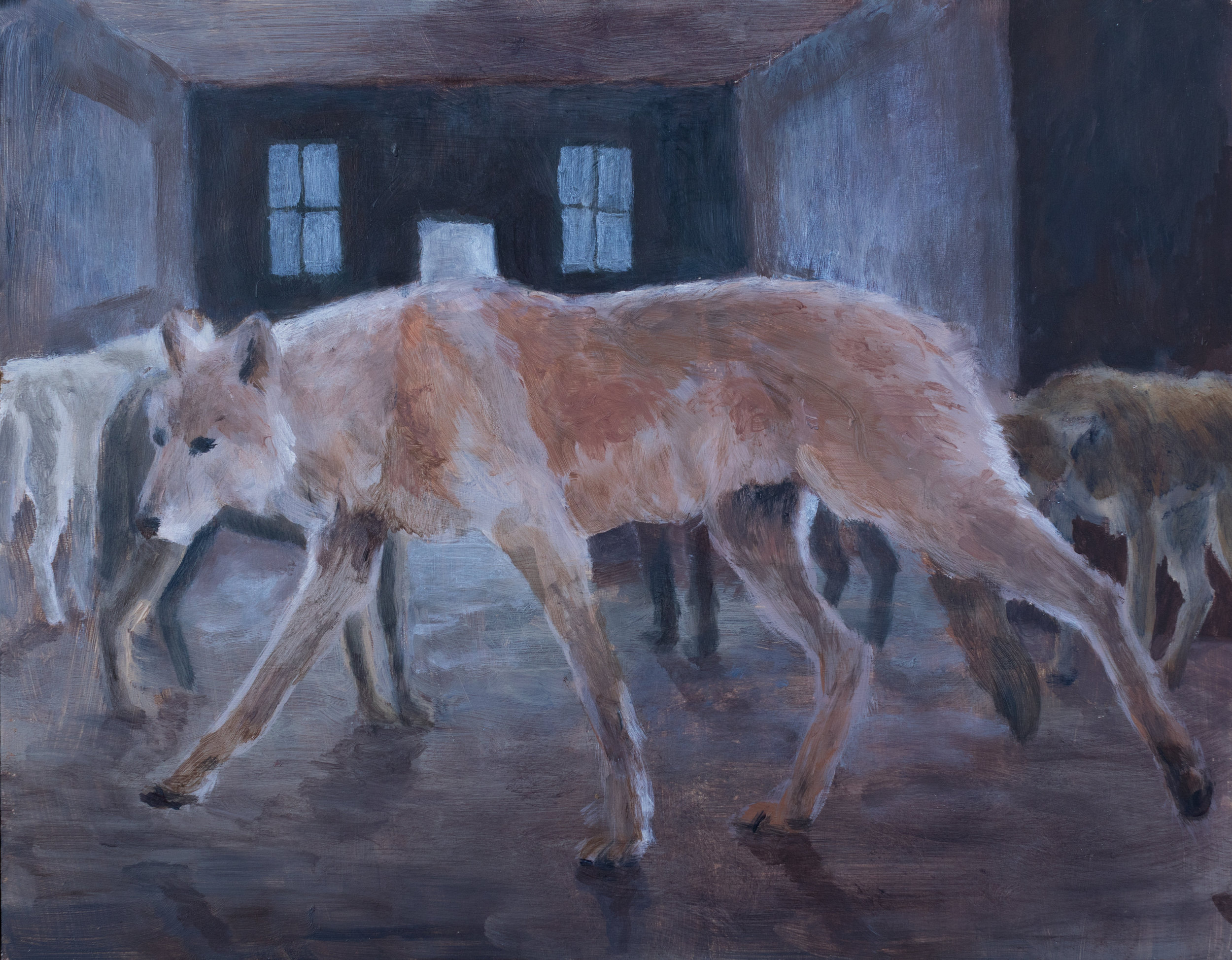 Circling In $300, Oil on Masonite, 12"x16"