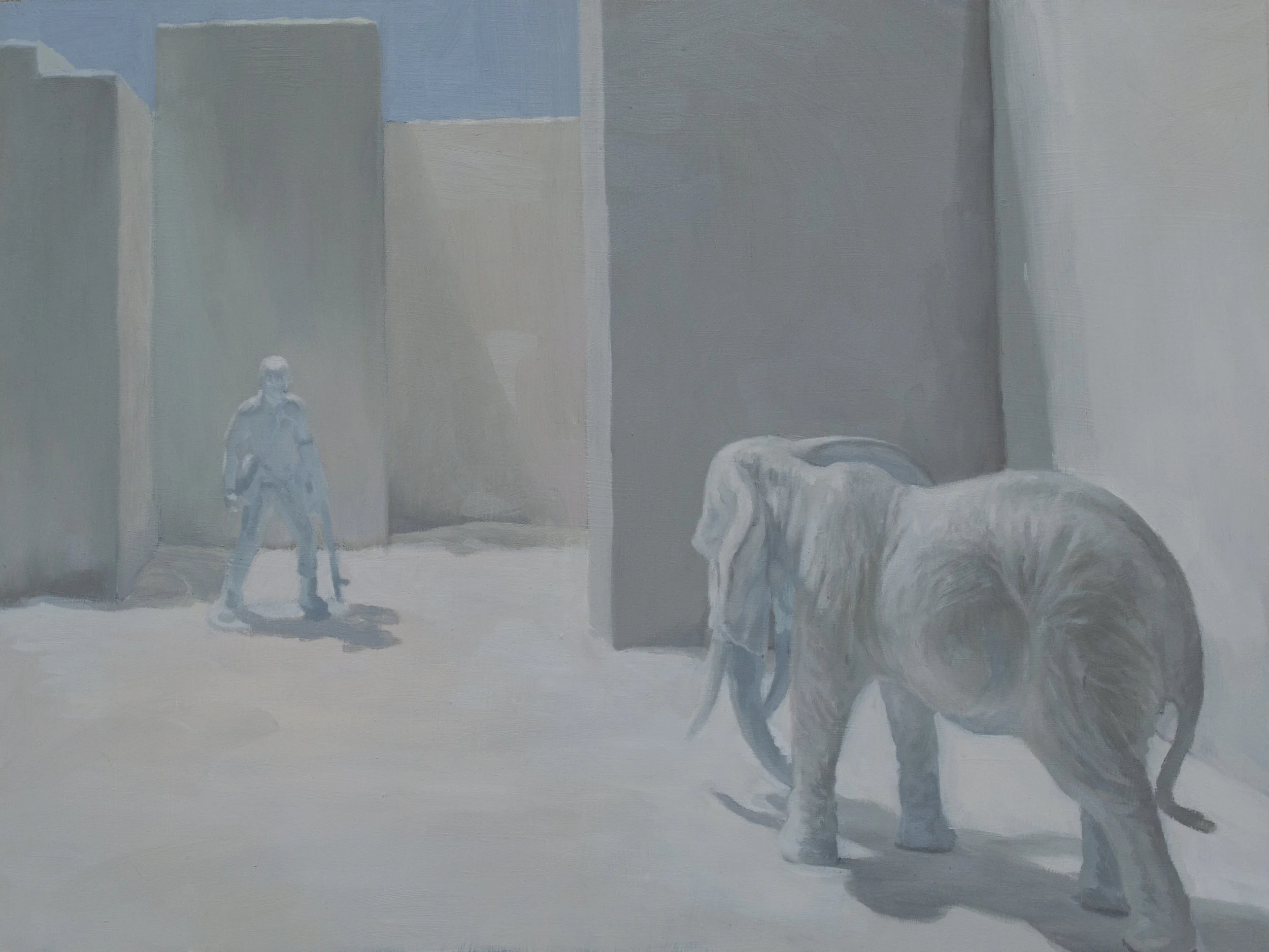Confrontation, $900, Oil on Masonite, 18"x24"