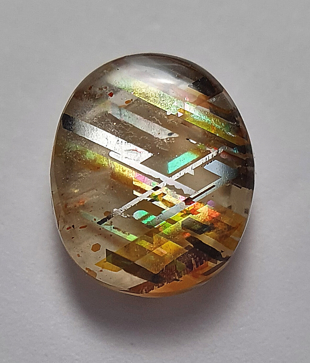 Rainbow Lattice Sunstone Teardrop 13.5x7.5x3mm B1017