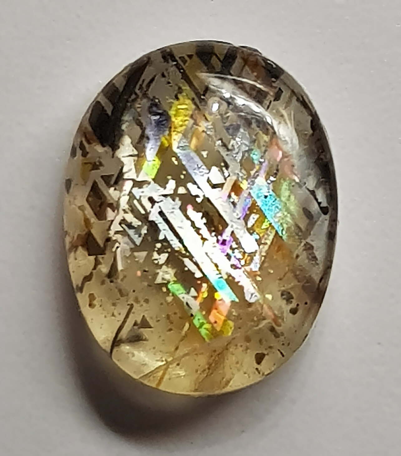 Rainbow Lattice Sunstone Teardrop 13.5x7.5x3mm B1017