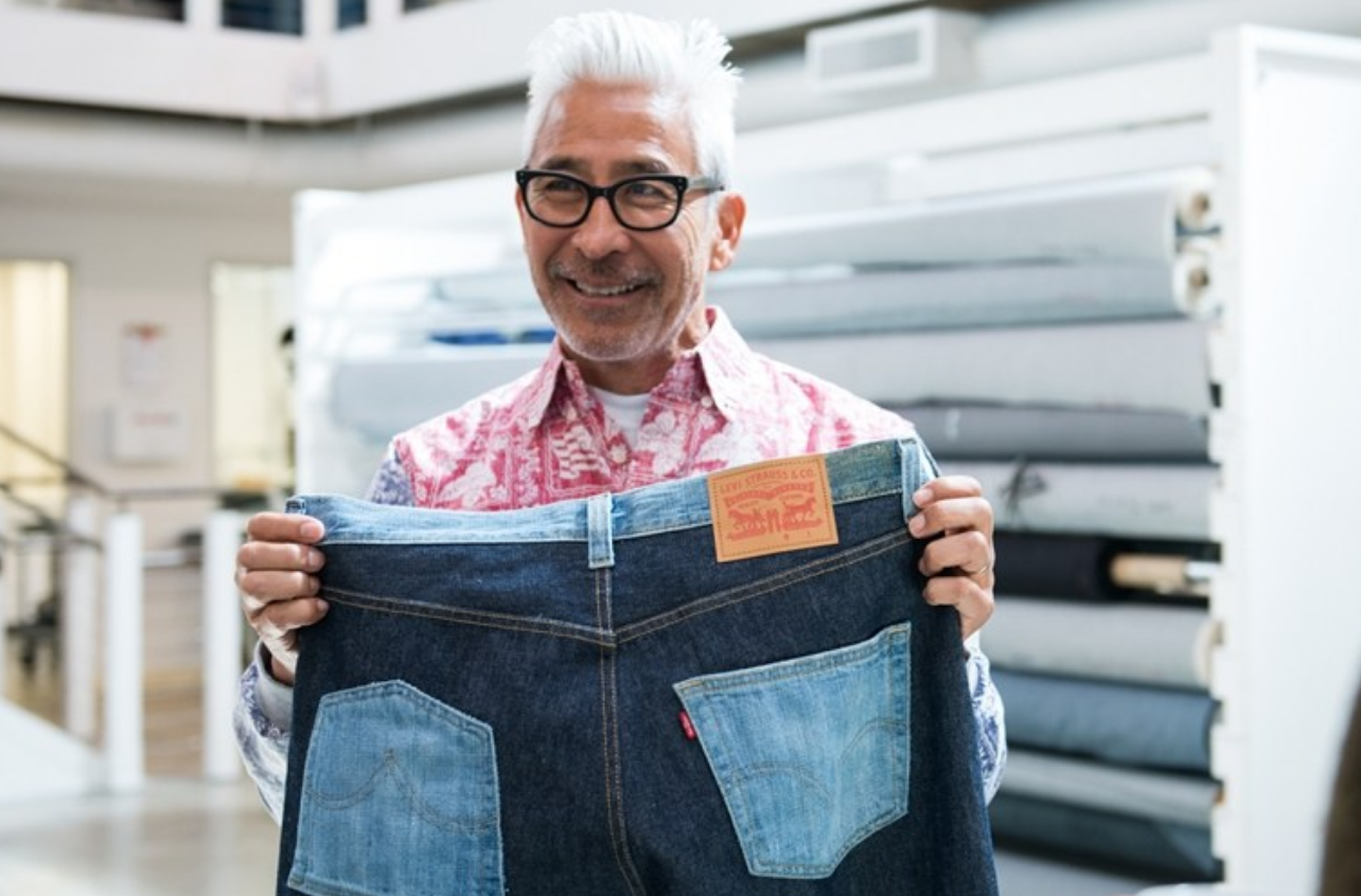 Yoki says "Use the whole the Fish". Mottainai is a Japanese word for "Wasteful". Here he is repurposing a pair of Levi's destined for a landfill.