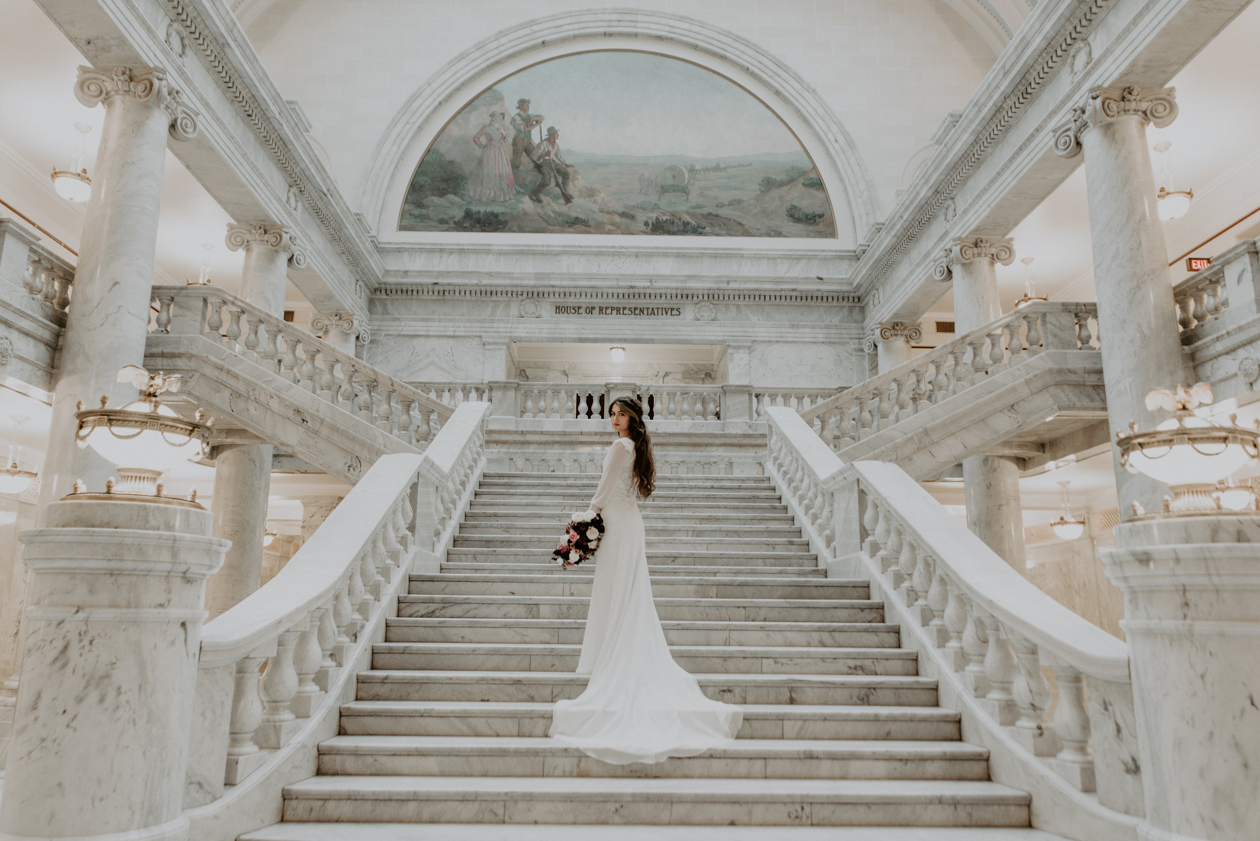 Utah State Captiol Bridal Photo