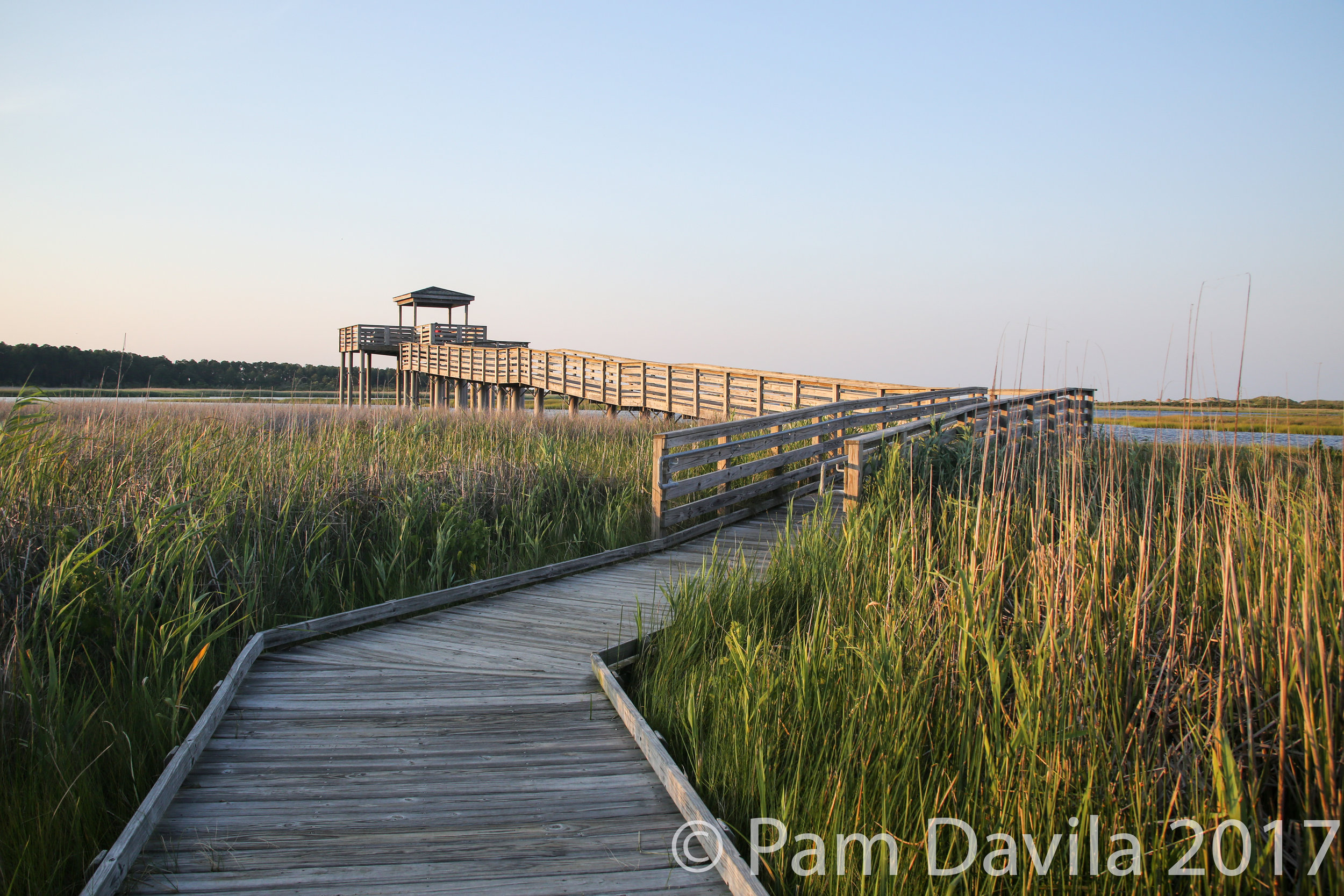 Marsh observatory at sunset