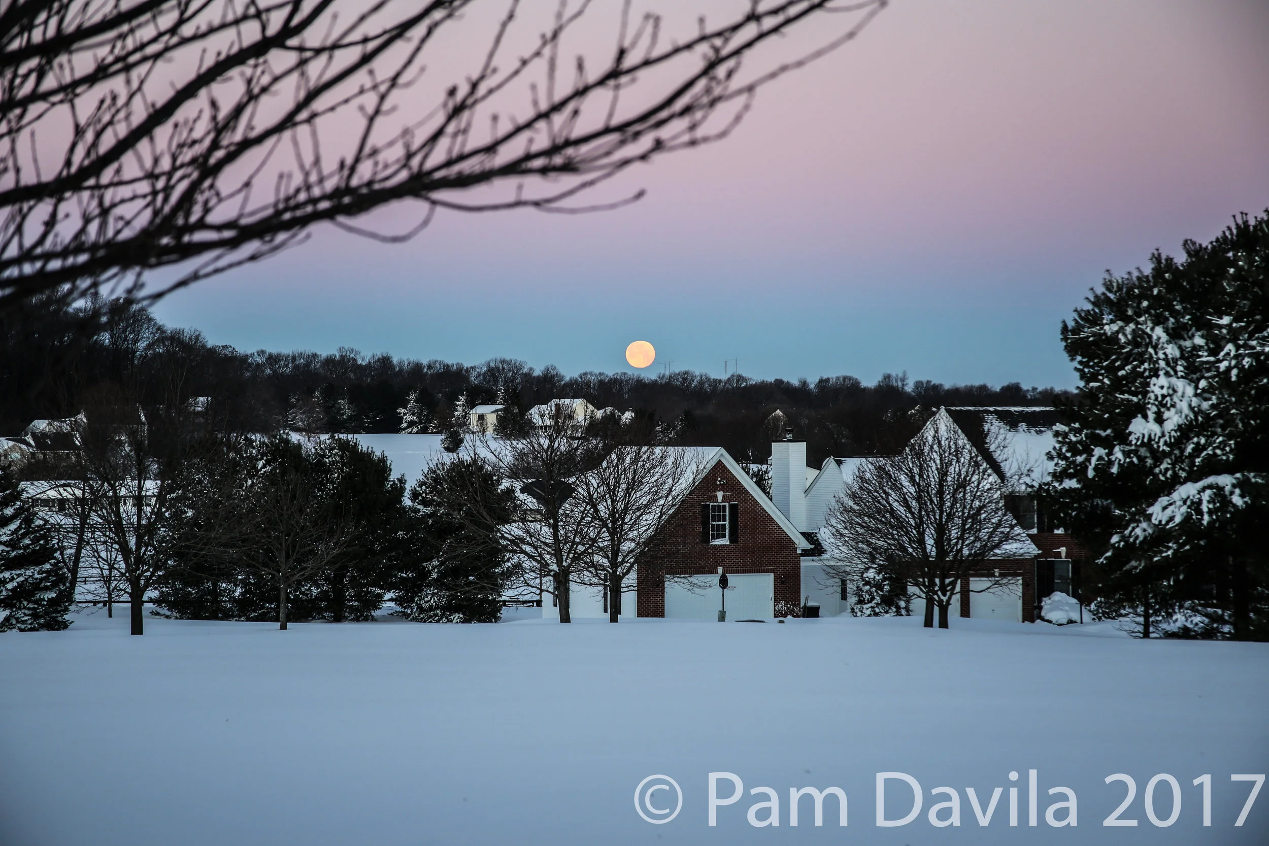 Moonset at dawn
