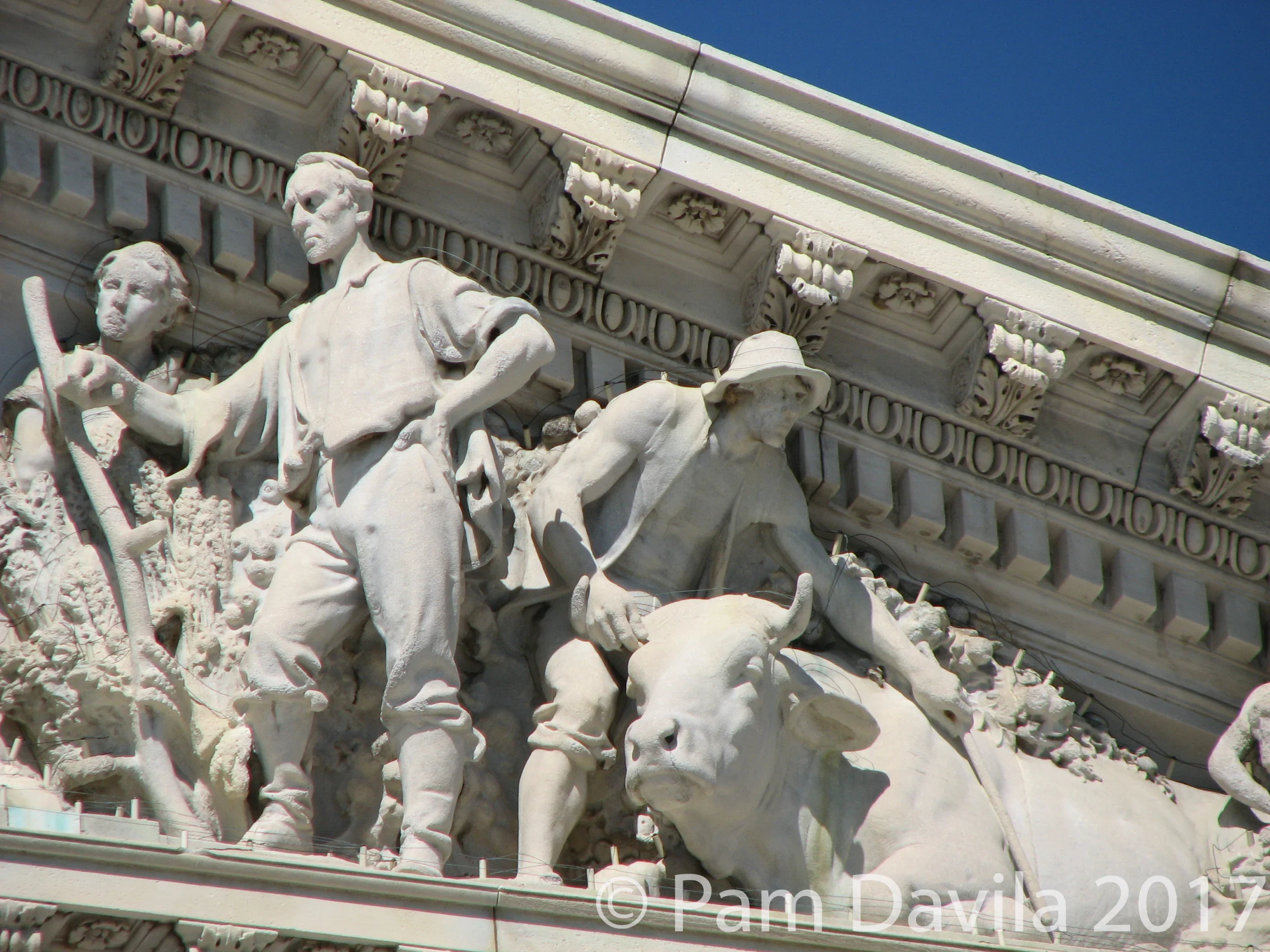 Close-up of detail on U.S. Capitol building