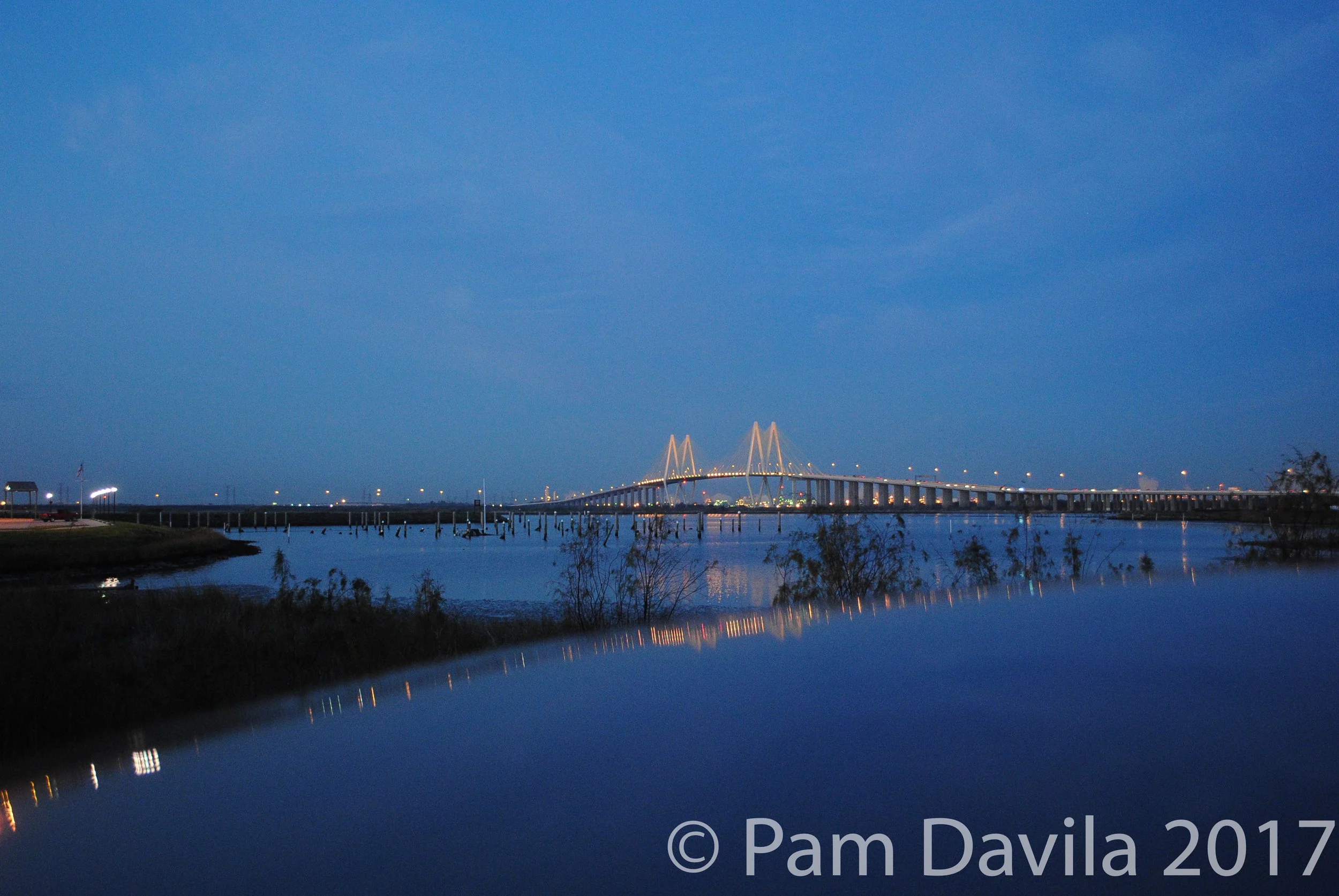 Bridge at dawn from the pond