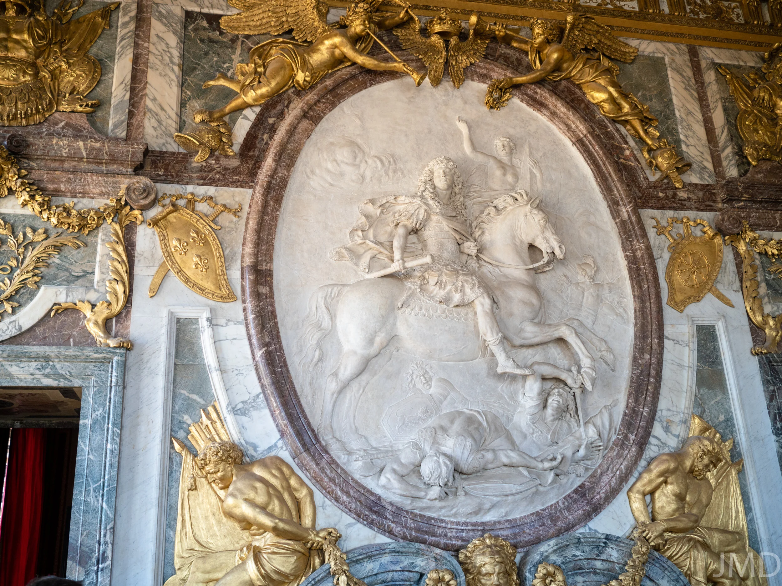 Stucco relief medallion “Triumph of Louis XIV” by Antoine Coysevox 