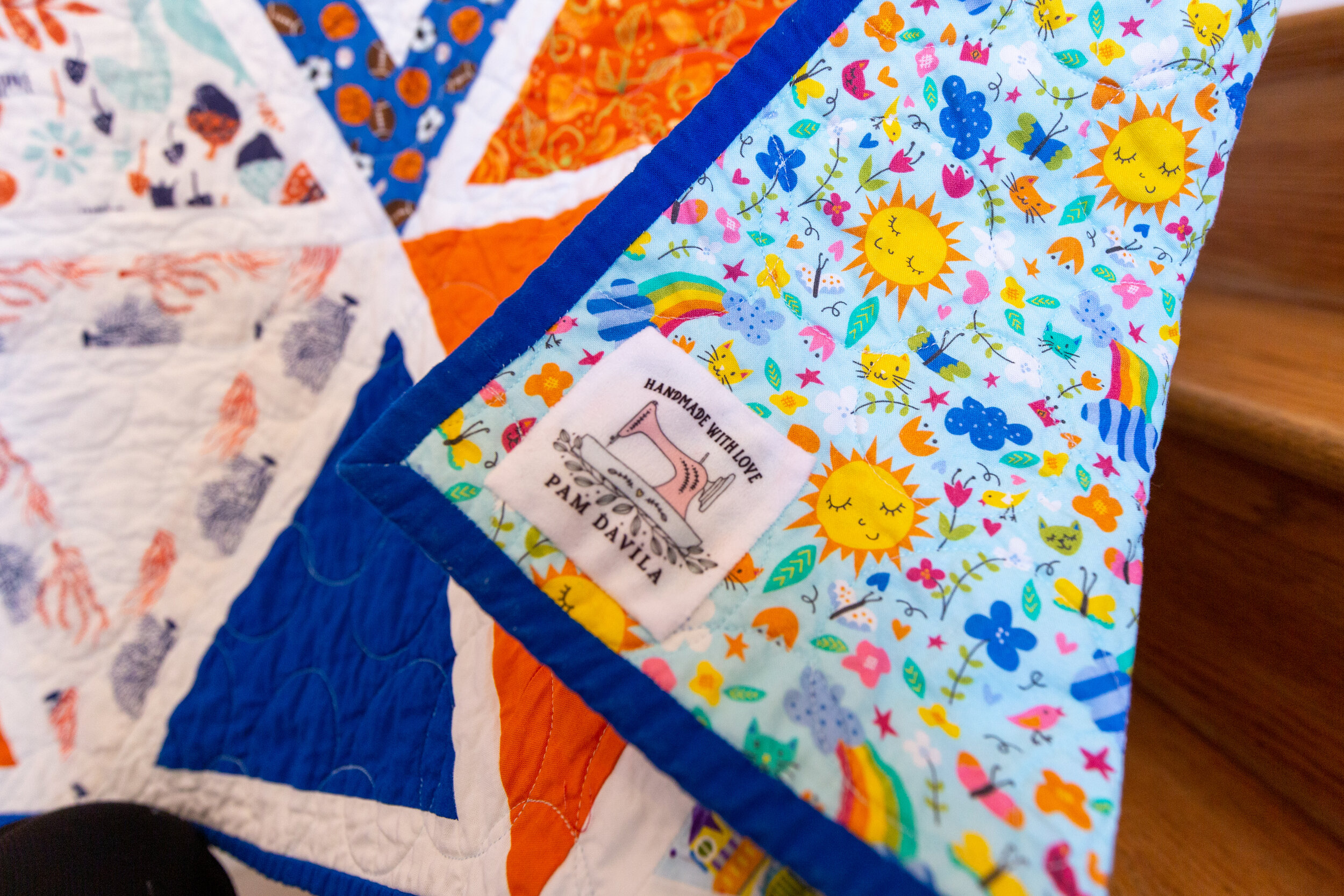 Gabriel's big boy quilt - front and back
