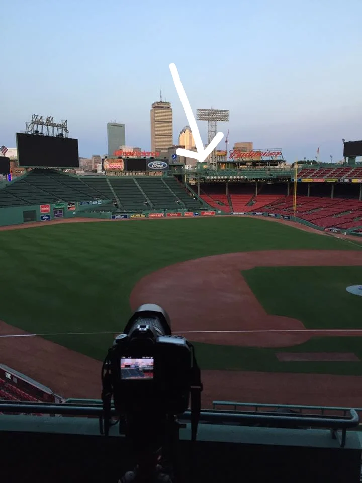 A time lapse camera clicking away while we work. Can you see us? Results are below. As with many of our locations, what we think will work in the daylight, doesn't exactly turn out to be what is best when the sun sets.