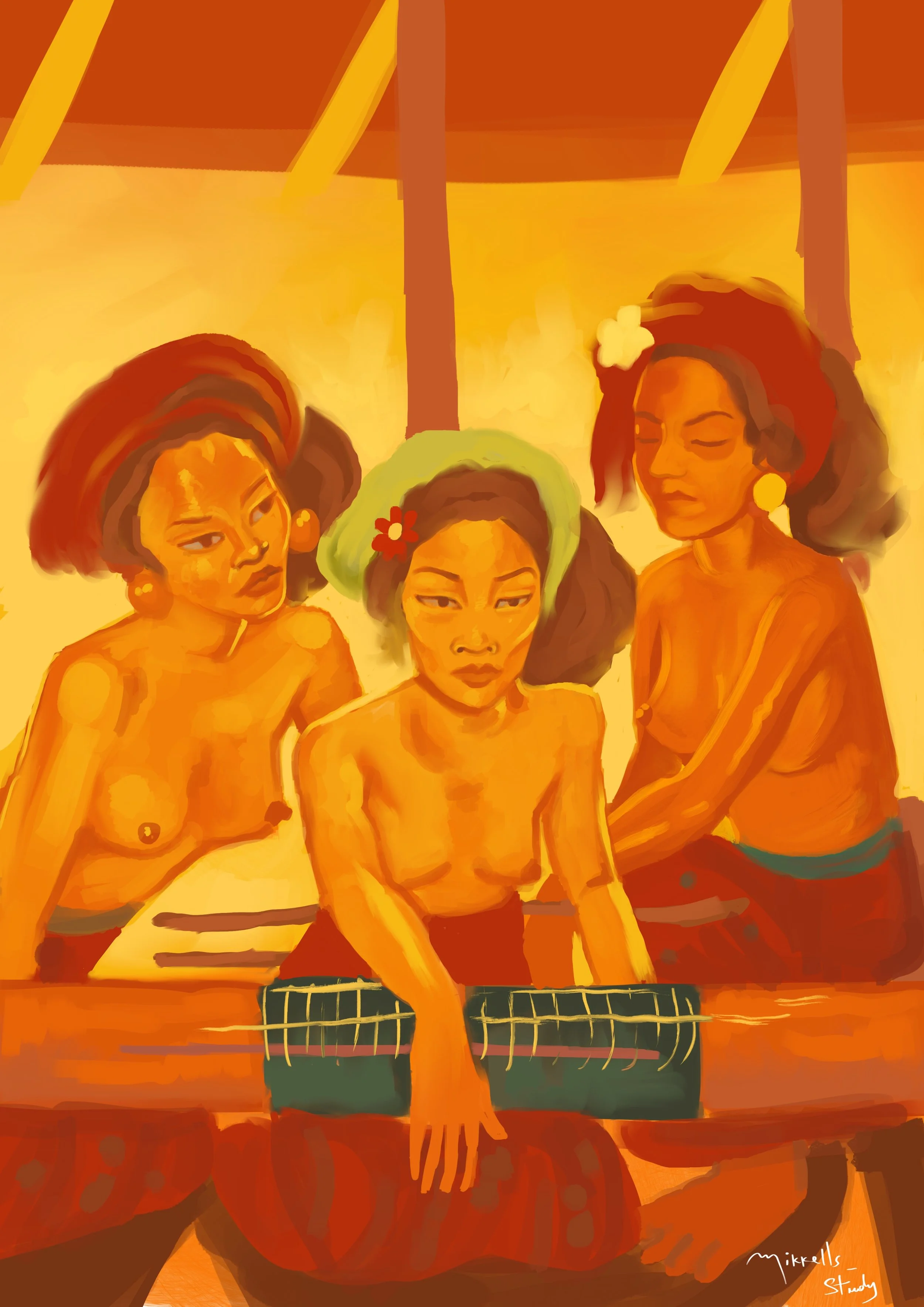 Weavers in an interior - Digital Remake