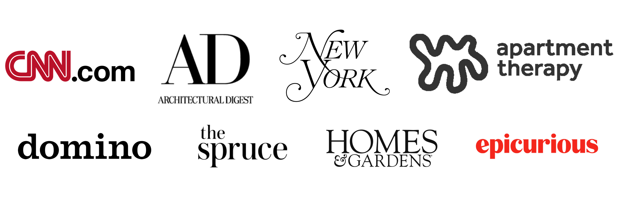 as seen on CNN.com, AD, New York, Apartment Therapy, Domino, the Spruce, Homes & Gardens, Epicurious