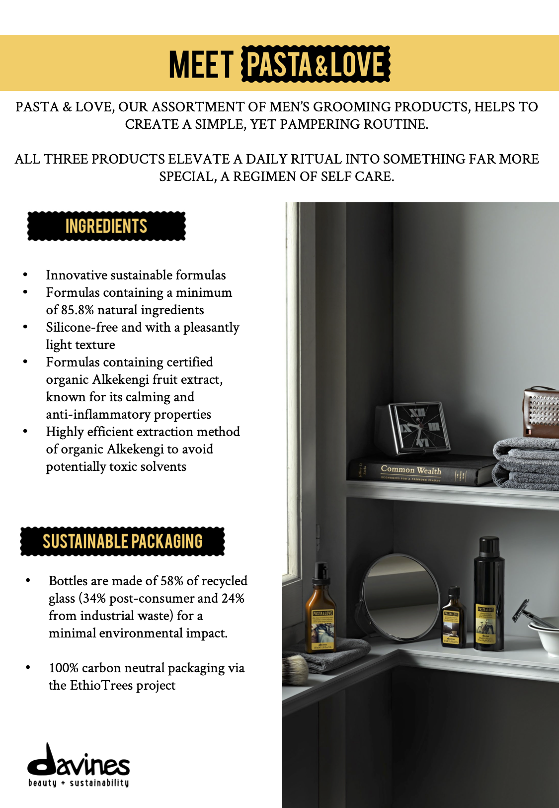Davines Men's Line Pasta & Love Introduction