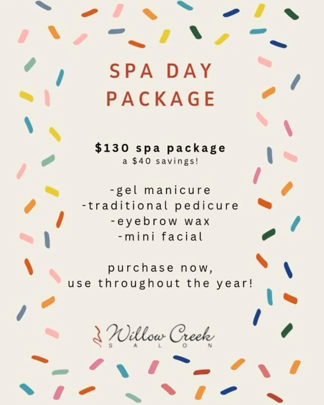 Just a few more days to take advantage of our April Spa Day special!
This is a great opportunity to purchase for yourself or as a gift. Psst - don&rsquo;t forget that Mother&rsquo;s Day is coming up! 
🧖&zwj;♀️🎁💐😌

#sylvaniasalon #toledosalon #syl
