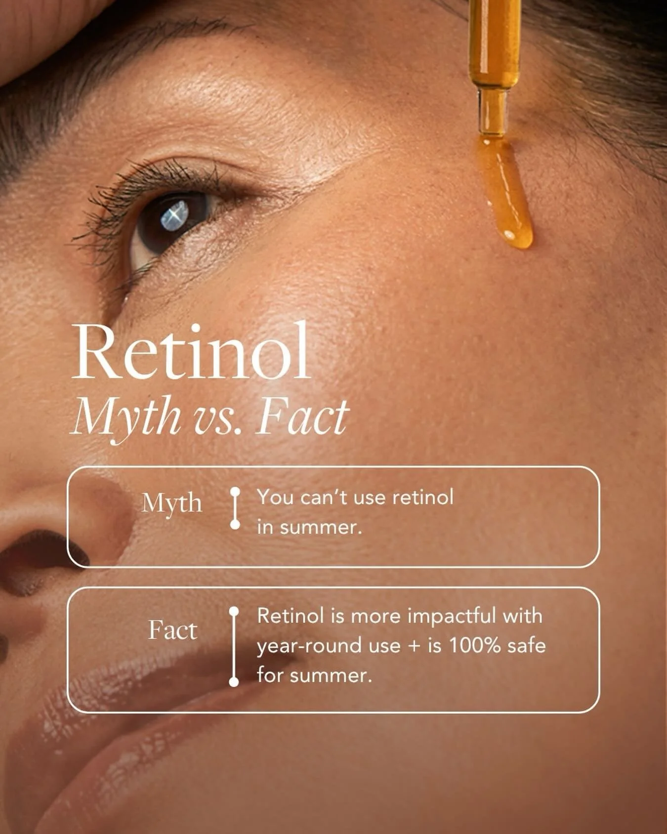 👀 Myth: You can&rsquo;t use retinol in summer
👉 Truth: Retinol is *more* impactful with year-round use + 100% safe for summer.

Retinol&rsquo;s maximum anti-aging benefits are only unlocked with consistent daily use, so don&rsquo;t take the summer 